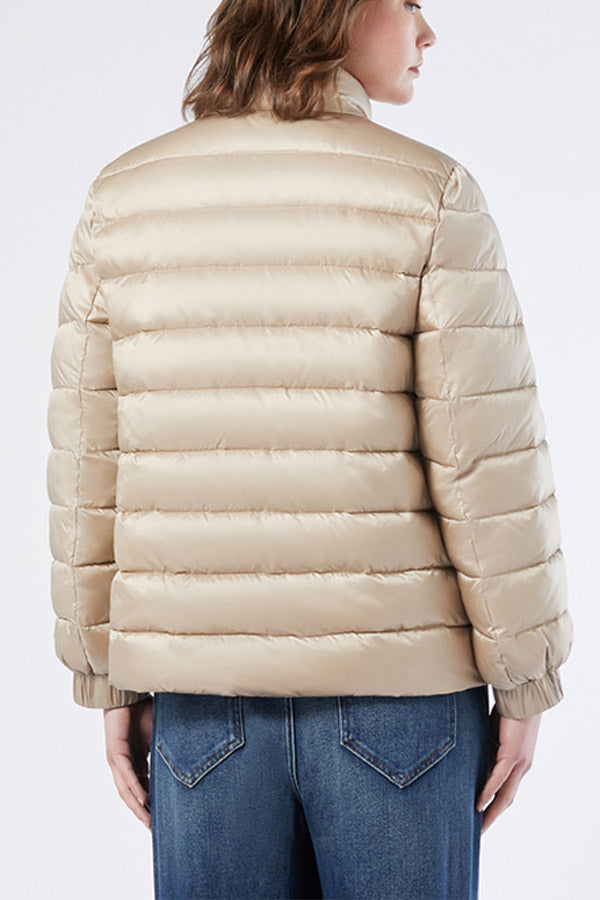 APE BEIGE IRIDESCENT NYLON PADDED JACKET