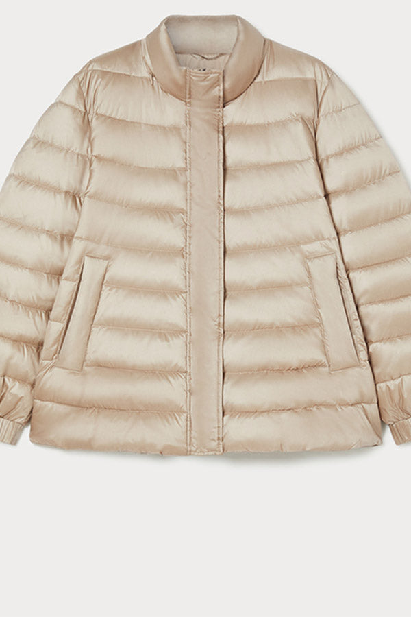 APE BEIGE IRIDESCENT NYLON PADDED JACKET