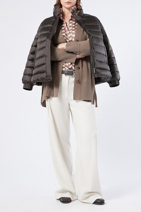 APE BROWN IRIDESCENT NYLON PADDED JACKET