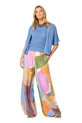 MULTICOLOR LOOSE PALAZZO TROUSERS