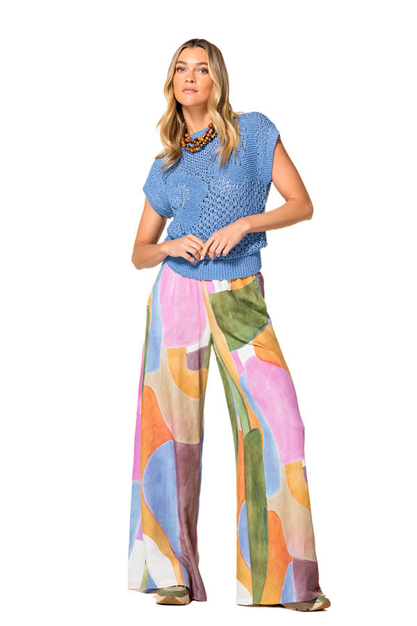 MULTICOLOR LOOSE PALAZZO TROUSERS