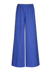 TOUAREG ELASTICATED WAIST LINEN PALAZZO TROUSERS