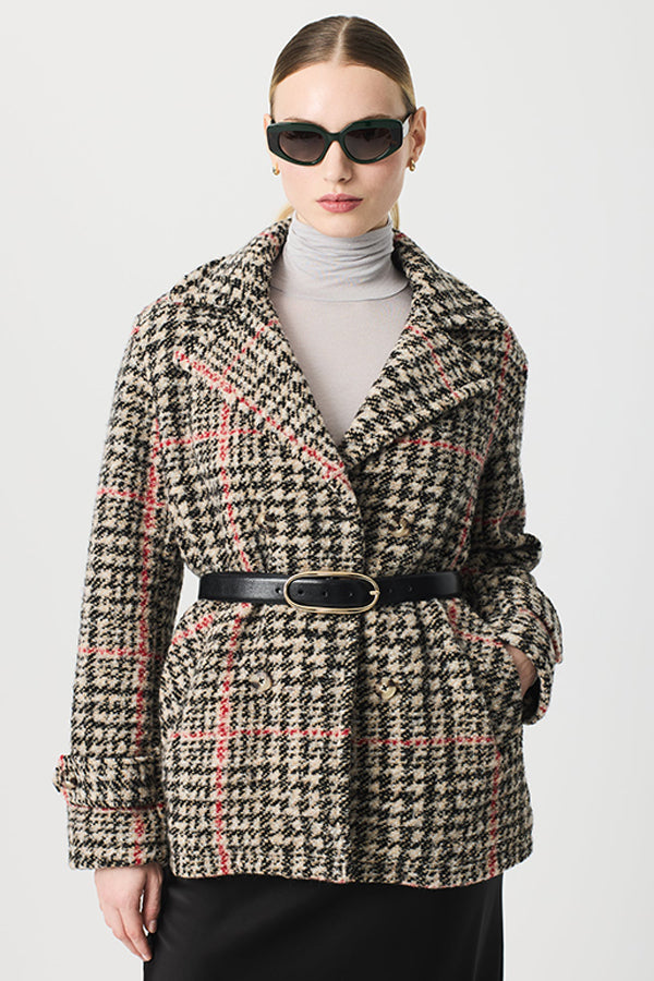 CHECKED DOUBLE-BREASTED JACKET
