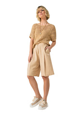 LINEN BERMUDA SHORTS