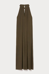 LIMOSA KAKI LONG INTERLOCK JERSEY DRESS