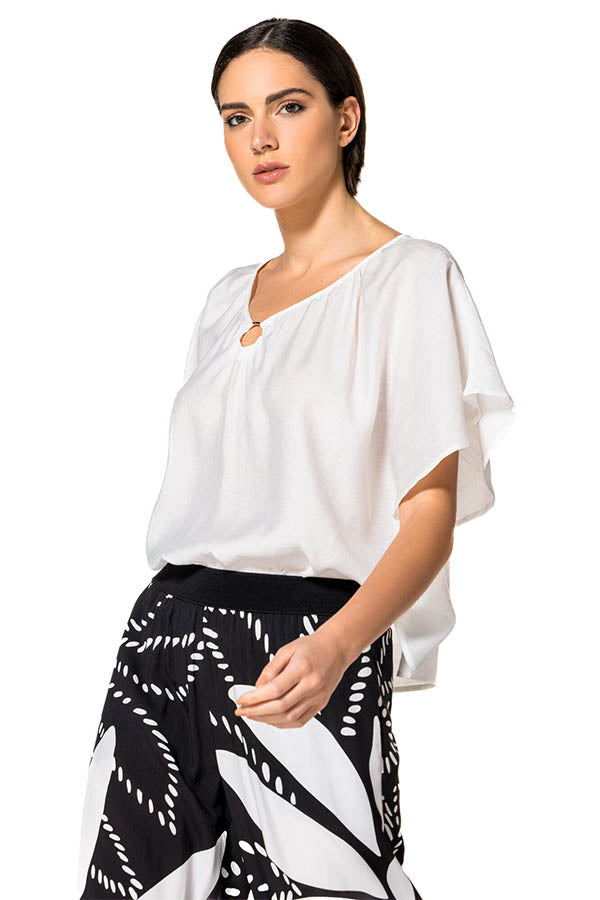 OFF WHITE RING V-NECK TOP