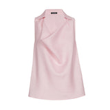SOFT PINK COLLAR EFFECT LINEN TOP