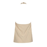 COLLAR EFFECT HALTER NECK TOP