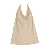 COLLAR EFFECT HALTER NECK TOP