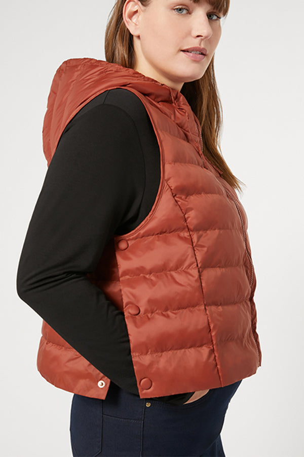 ONTANO BROWN WATER-REPELLENT NYLON CANVAS GILET