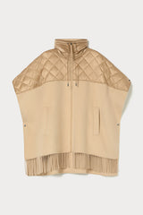 OFRIDI BEIGE DOUBLE-FACED WOOL-BLEND CAPE