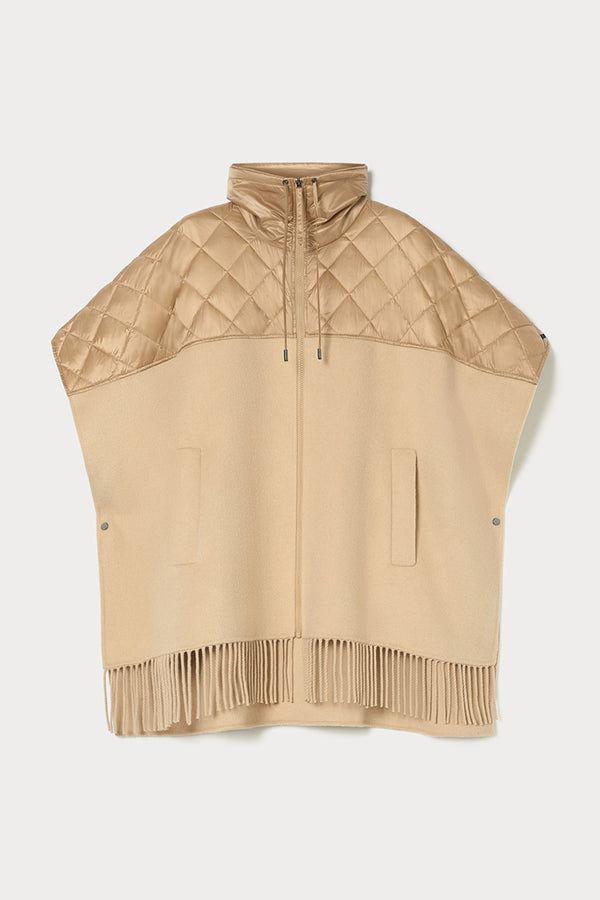 OFRIDI BEIGE DOUBLE-FACED WOOL-BLEND CAPE