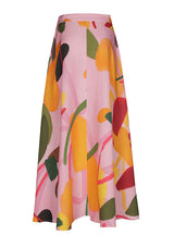 ABSTRACT PRINT MIDI-SKIRT