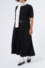 XANADU LONG JERSEY CRÊPE SKIRT