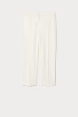 GRADI WHITE STRETCH SCUBA CREPE FABRIC CIGARETTE TROUSERS