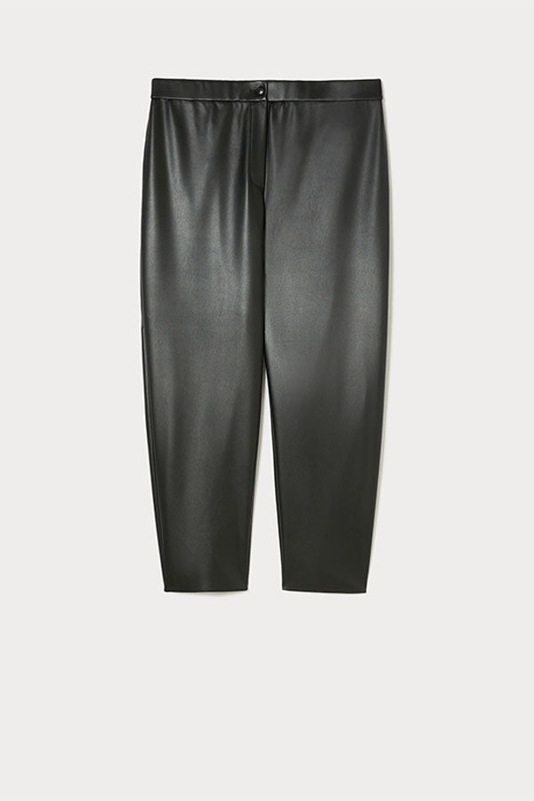 OCCHIO BLACK COATED JERSEY TROUSERS