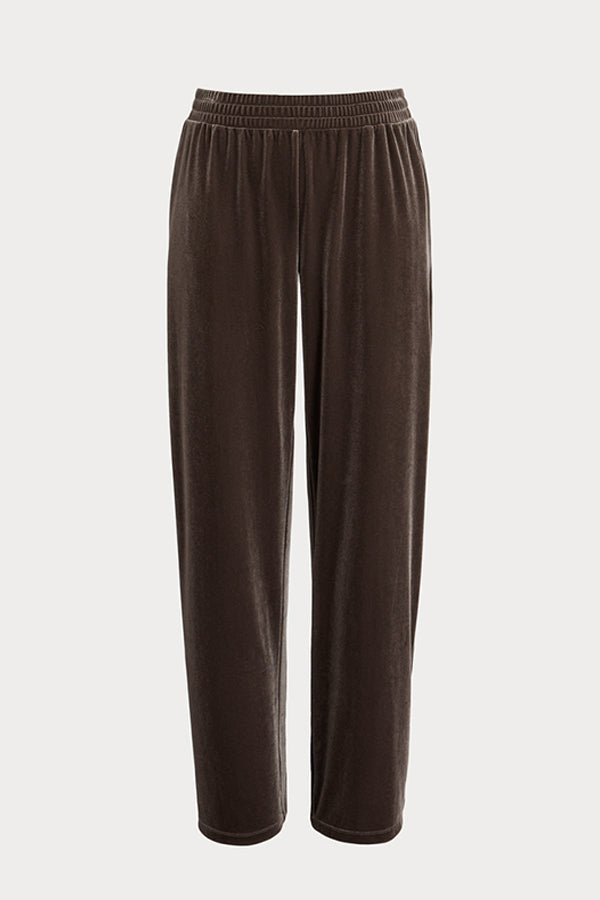 PALMETI KAKI STRETCH CHENILLE TROUSERS