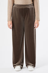 PALMETI KAKI STRETCH CHENILLE TROUSERS