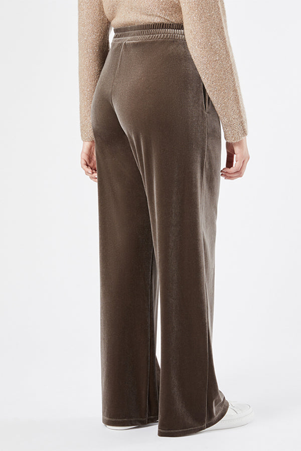 PALMETI KAKI STRETCH CHENILLE TROUSERS