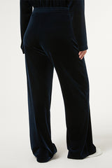 PALMETI BLUE STRETCH CHENILLE TROUSERS