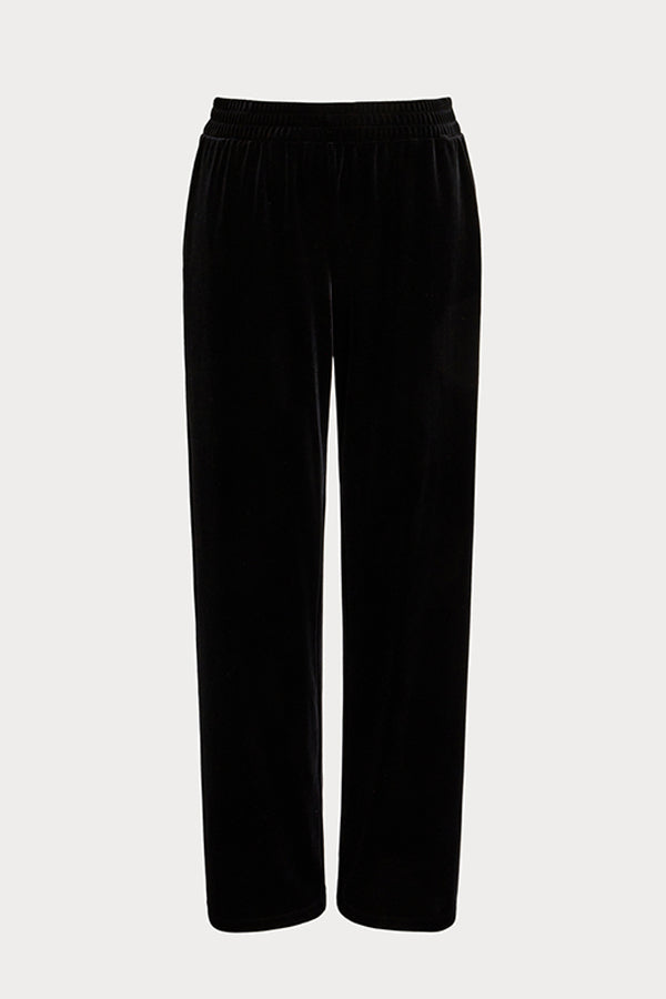 PALMETI BLACK STRETCH CHENILLE TROUSERS