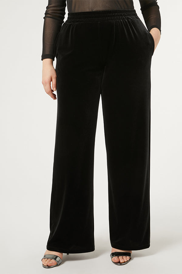 PALMETI BLACK STRETCH CHENILLE TROUSERS