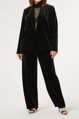 PALMETI BLACK STRETCH CHENILLE TROUSERS