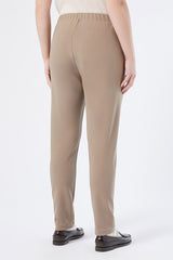 RAMPUR BEIGE CRÊPE JERSEY TROUSERS