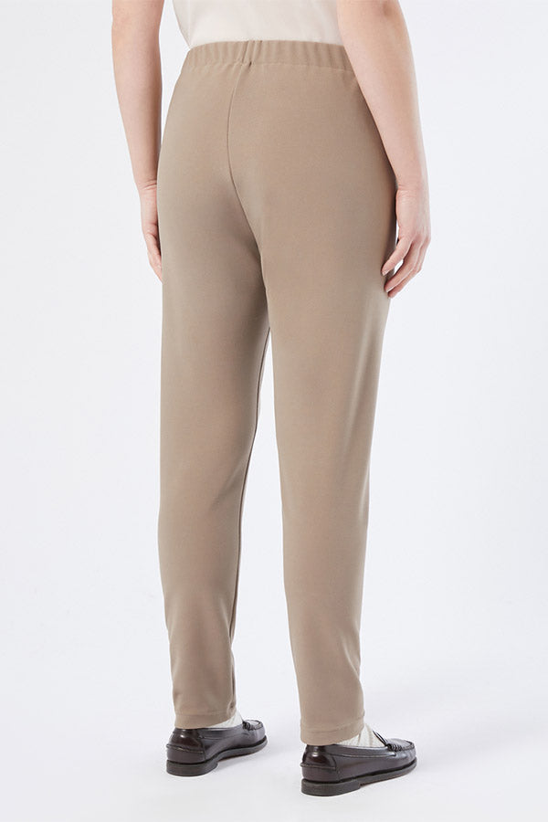 RAMPUR BEIGE CRÊPE JERSEY TROUSERS