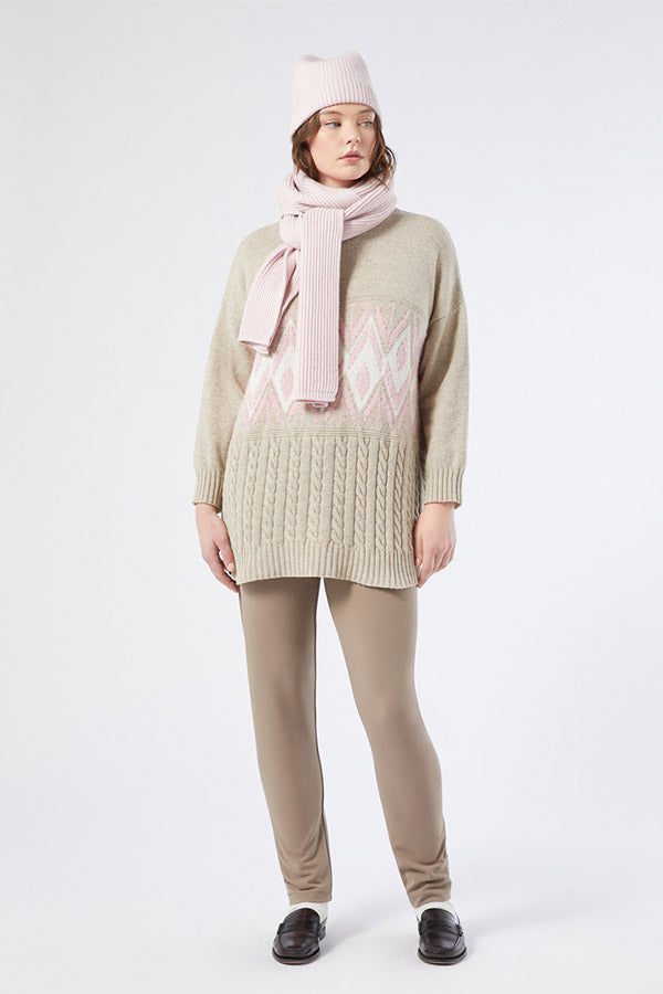 RAMPUR BEIGE CRÊPE JERSEY TROUSERS