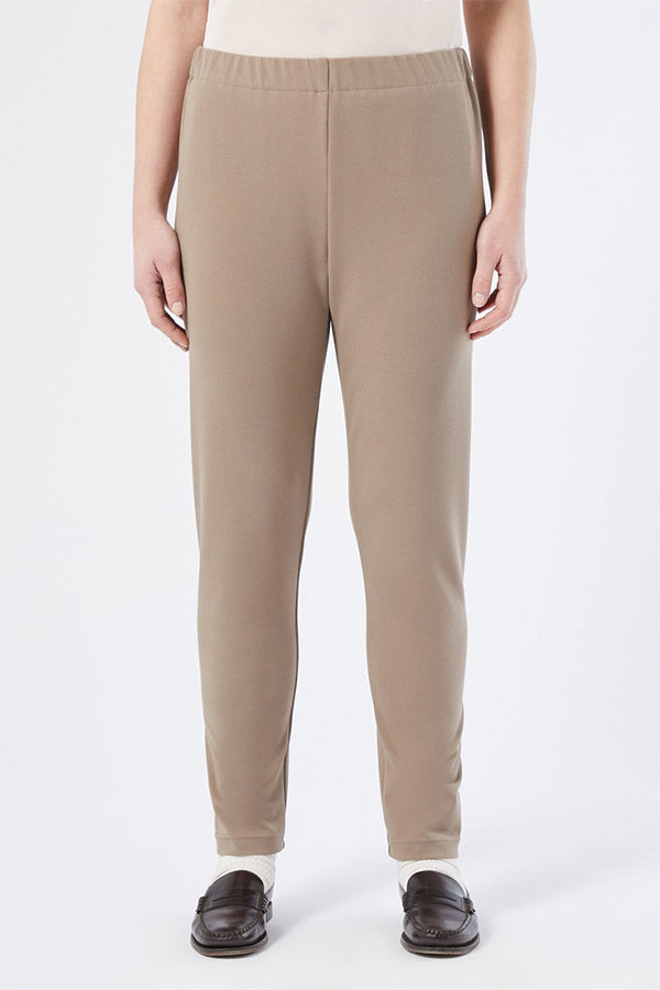 RAMPUR BEIGE CRÊPE JERSEY TROUSERS