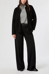 LIVREA BLACK STRETCH SCUBA CREPE TROUSERS