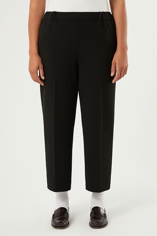 FARO BLACK SCUBA JERSEY CROPPED TROUSERS