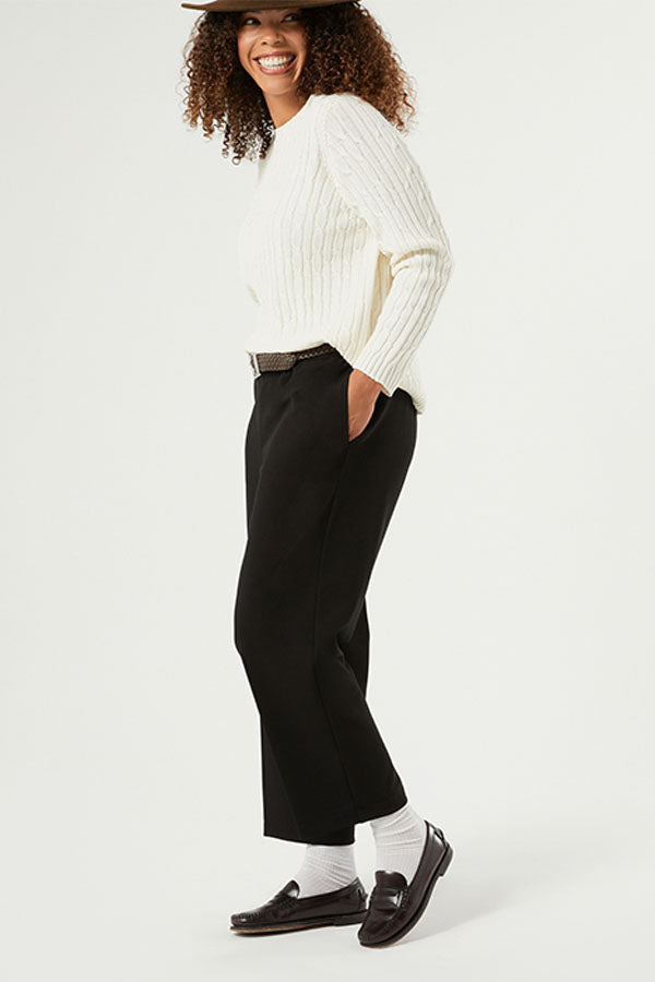 FARO BLACK SCUBA JERSEY CROPPED TROUSERS