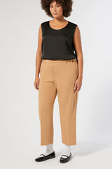 FARO CAMEL SCUBA JERSEY CROPPED TROUSERS