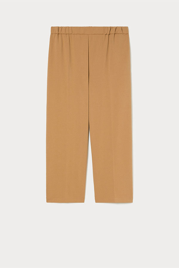 FARO CAMEL SCUBA JERSEY CROPPED TROUSERS