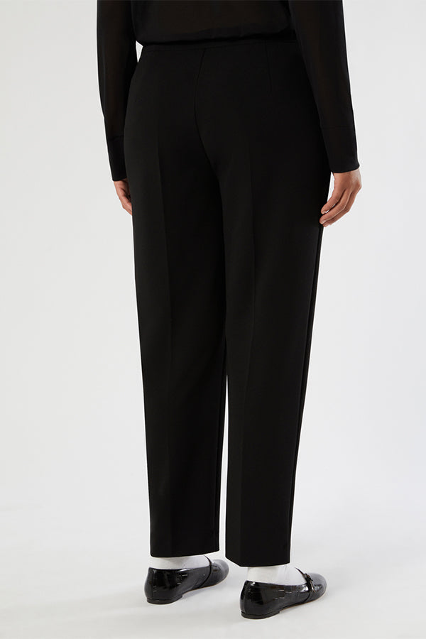 ZODIACO BLACK JERSEY CRÊPE SLIM-FIT TROUSERS