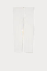 ZODIACO WHITE JERSEY CRÊPE SLIM-FIT TROUSERS