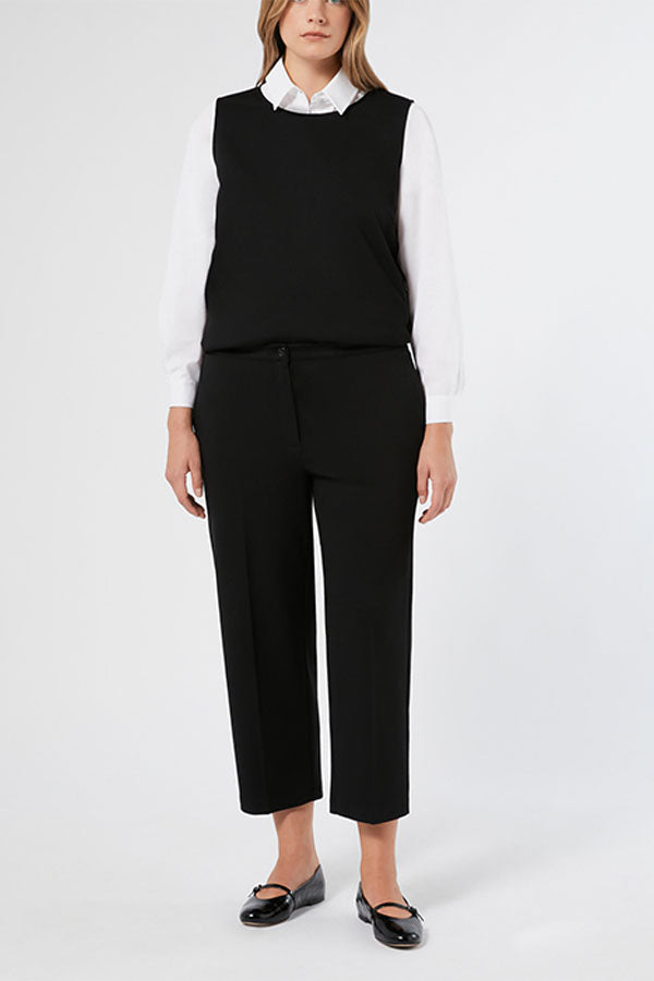 VIRTUS BLACK CROPPED JERSEY TROUSERS