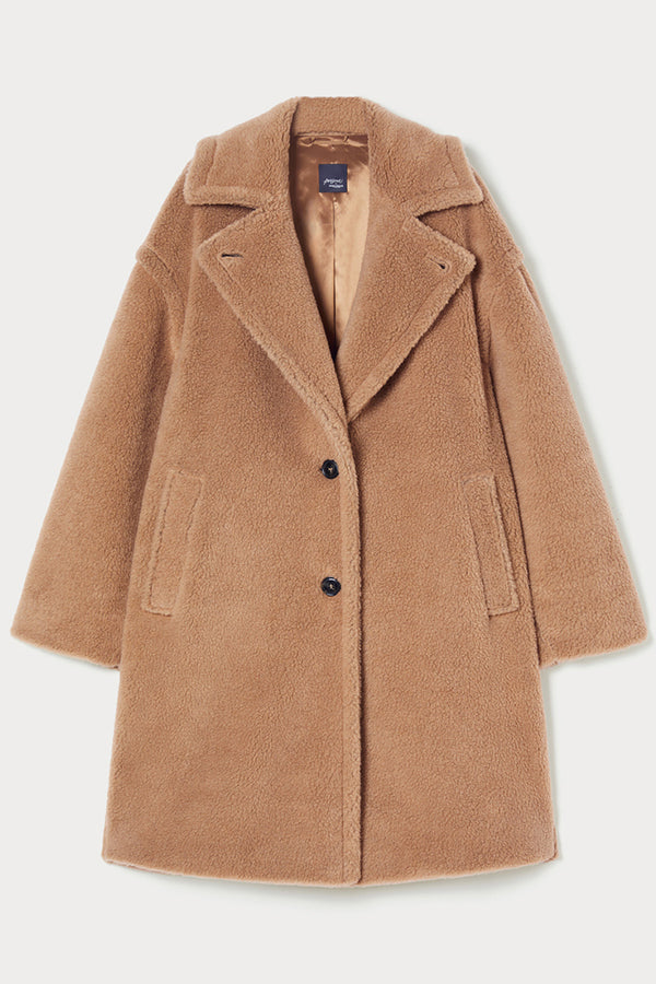 GRAZIA PLUSH-EFFECT JERSEY COAT