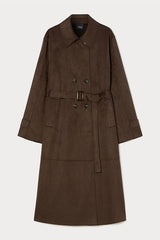 SALUBRE SUEDE EFFECT JERSEY TRENCH COAT