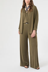 CONICO GREEN INTERLOCK JERSEY CARDIGAN