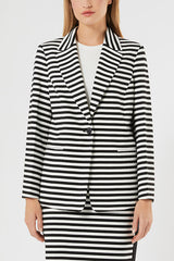ZUCCA STRIPED JERSEY BLAZER JACKET