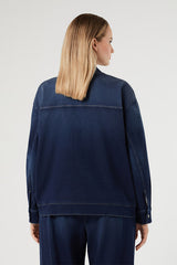 RUGIADA NAVY COTTON-BLEND SWEAT BOMBER JACKET