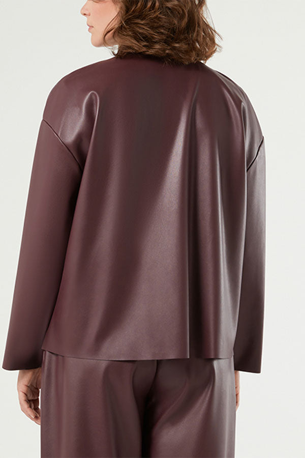 EPSILON BROWN COATED JERSEY SHIRT