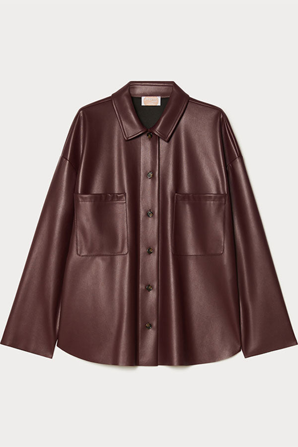 EPSILON BROWN COATED JERSEY SHIRT