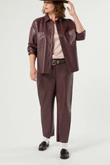EPSILON BROWN COATED JERSEY SHIRT