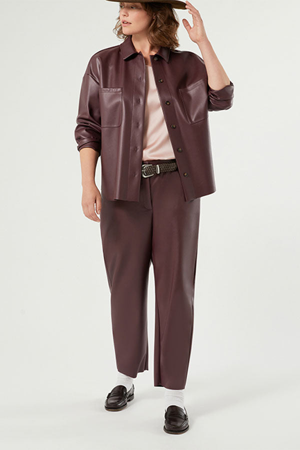 EPSILON BROWN COATED JERSEY SHIRT