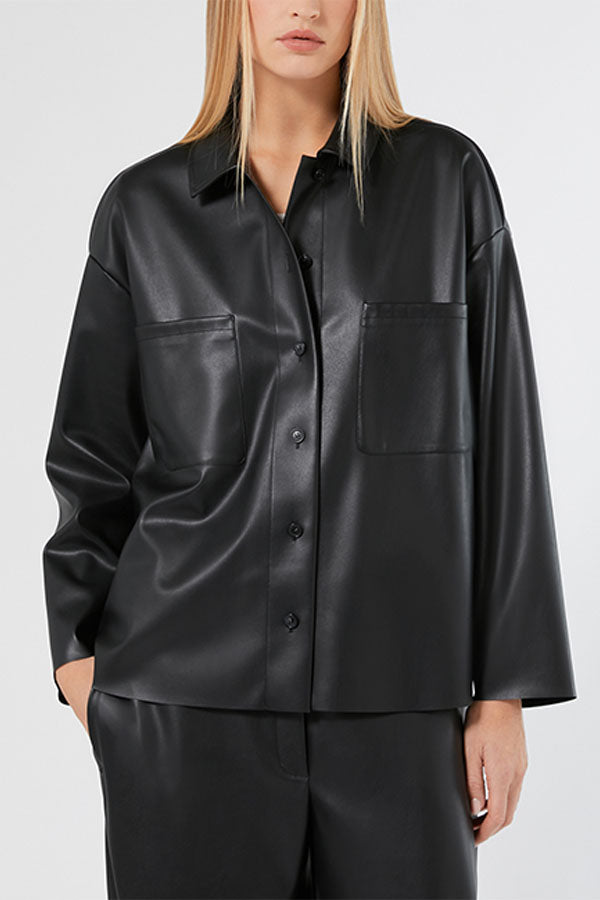 EPSILON BLACK COATED JERSEY SHIRT