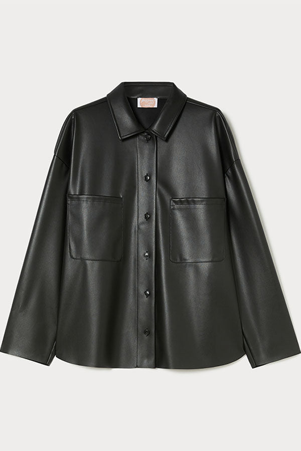 EPSILON BLACK COATED JERSEY SHIRT